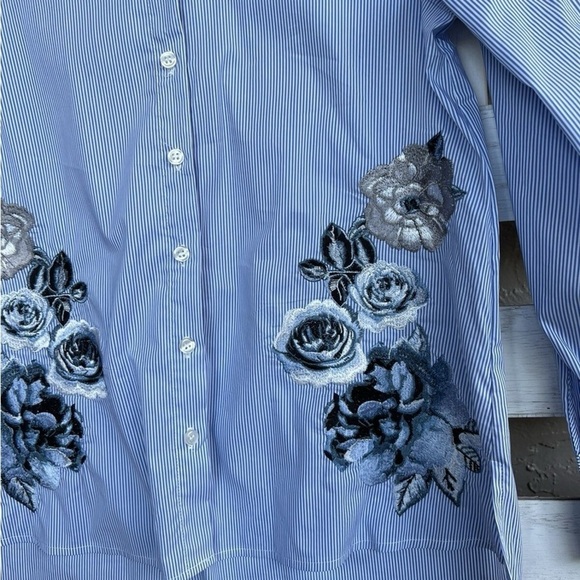 INC International Concepts Blue Button Down Shirt - Picture 6 of 8